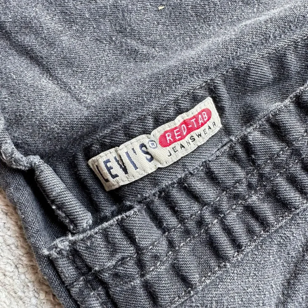 Vintage Levi’s Red Tab Jeans Black Denim Long Sleeve Button Up Shirt Jacket
